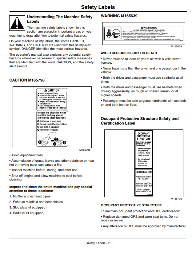 JOHN DEERE GATOR™ UTILITY VEHICLE XUV 825I OPERATOR MANUAL OMM166799