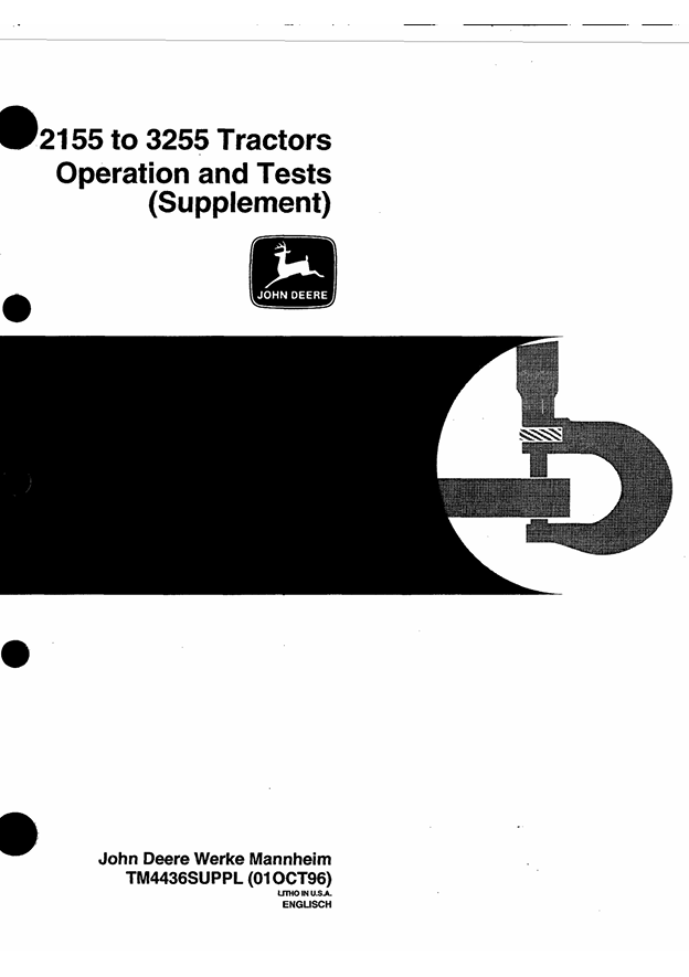 JOHN DEERE 2155, 3255 TRACTOR TECHNICAL MANUAL TM4436SUPPL