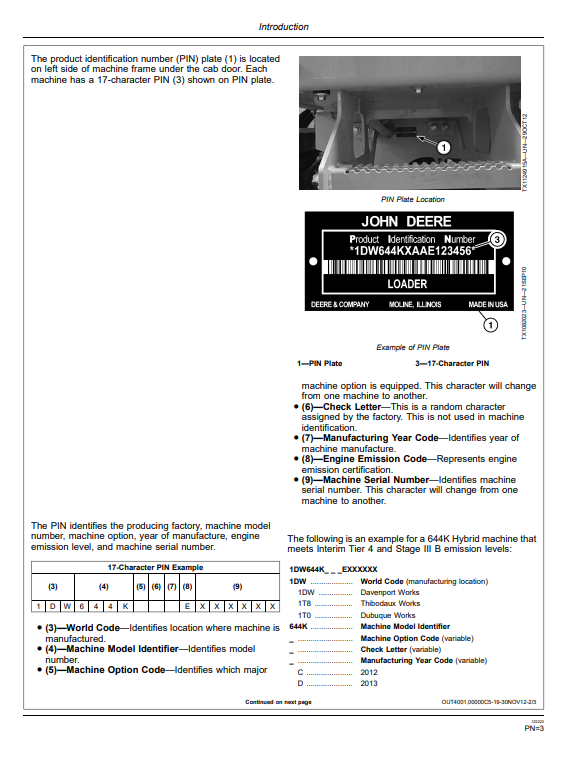 JOHN DEERE 644K HYBRID 4WD LOADER OPERATOR MANUAL OMT276750