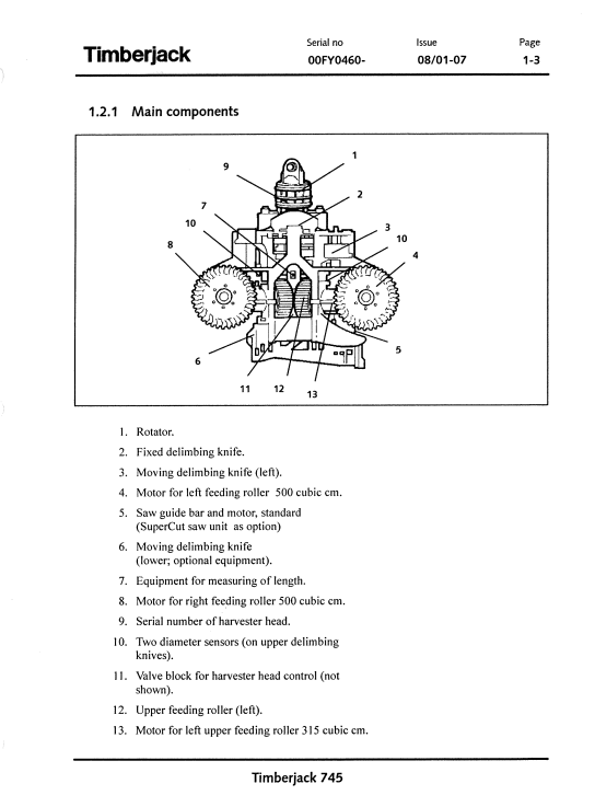 JOHN DEERE 745 HARVESTING HEAD OPERATOR &amp; SERVICE MANUAL F062416
