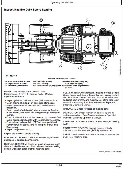 JOHN DEERE 4WD LOADER PAYLOAD SCALE OPERATOR MANUAL OMT433567