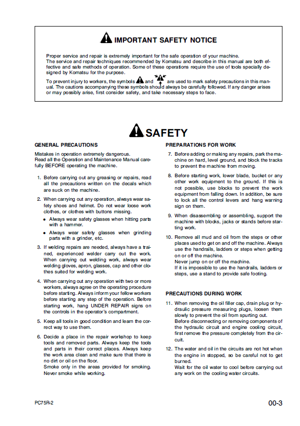 Complete Komatsu PC75R-2 Excavator Repair Manual & Troubleshooting Guide