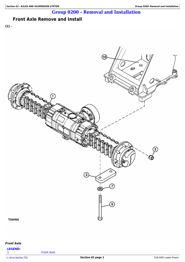 JOHN DEERE 324J 4WD LOADER REPAIR TECHNICAL MANUAL TM12586