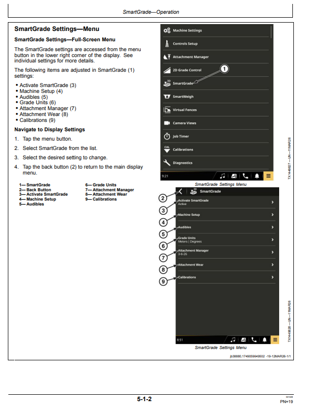 JOHN DEERE 210 P, 230 P, 260 P GRADE CONTROL—SMARTGRADE™ WITH TOPCON EXCAVATOR OPERATOR MANUAL OMT503263X019
