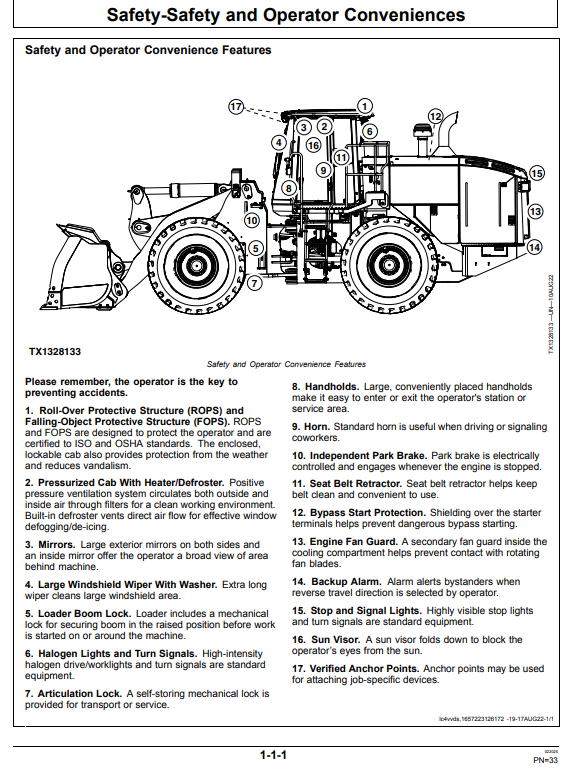JOHN DEERE 824 P-TIER, GEN-A 4WD LOADER OPERATOR MANUAL OMT461924X019