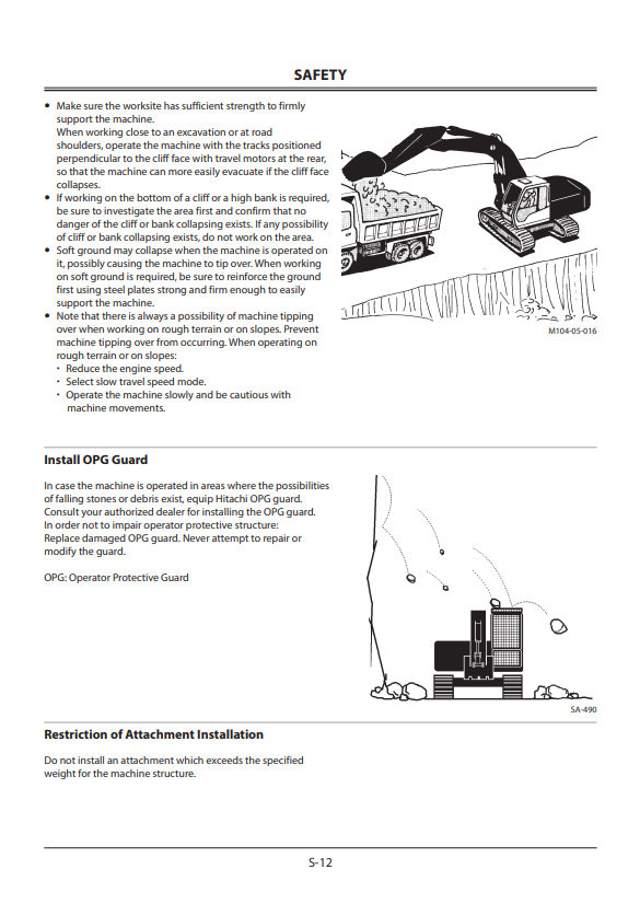 HITACHI 135US-6N, 245USLC-6N HYDRAULIC EXCAVATOR OPERATOR MANUAL ENMDATNA12
