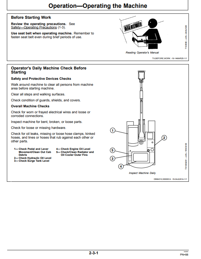 JOHN DEERE 245GLC EXCAVATOR OPERATOR MANUAL OMT319598