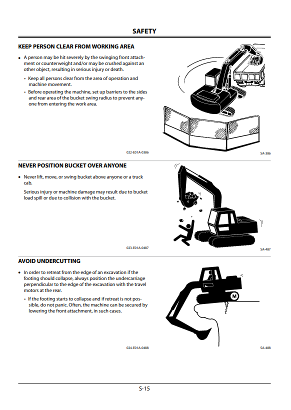HITACHI ZAXIS 120-3 CLASS, 180-3 CLASS, 200-3 CLASS, 270-3 CLASS, 330-3 CLASS HYDRAULIC EXCAVATOR OPERATOR MANUAL EM1U131