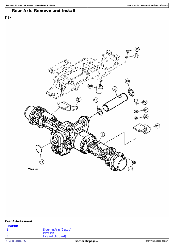 JOHN DEERE 324J 4WD LOADER REPAIR TECHNICAL MANUAL TM12586
