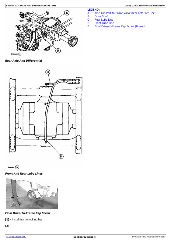 JOHN DEERE 344G AND 444G 4WD LOADER REPAIR TECHNICAL MANUAL TM1558