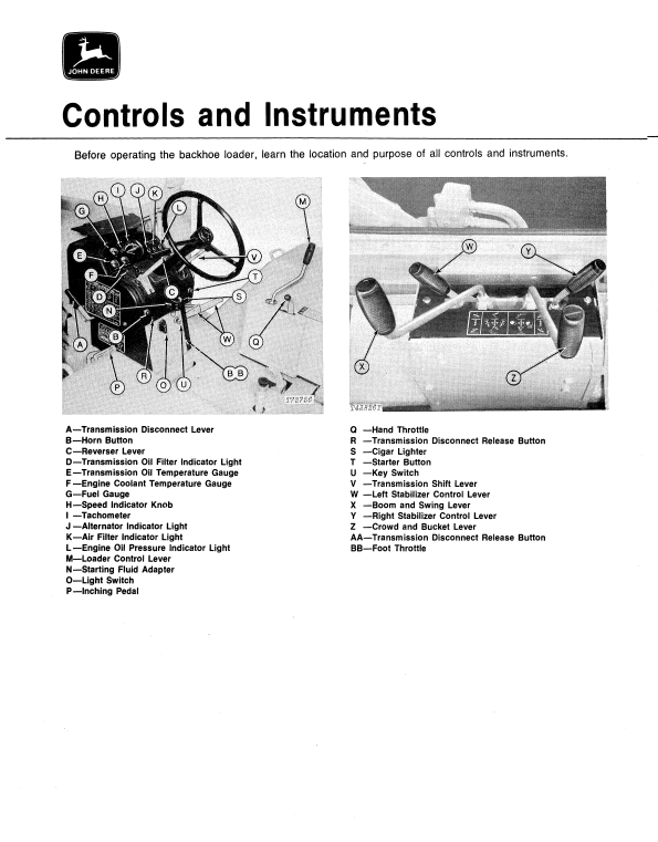 JOHN DEERE JD510 BACKHOE LOADER OPERATOR MANUAL OMT67927
