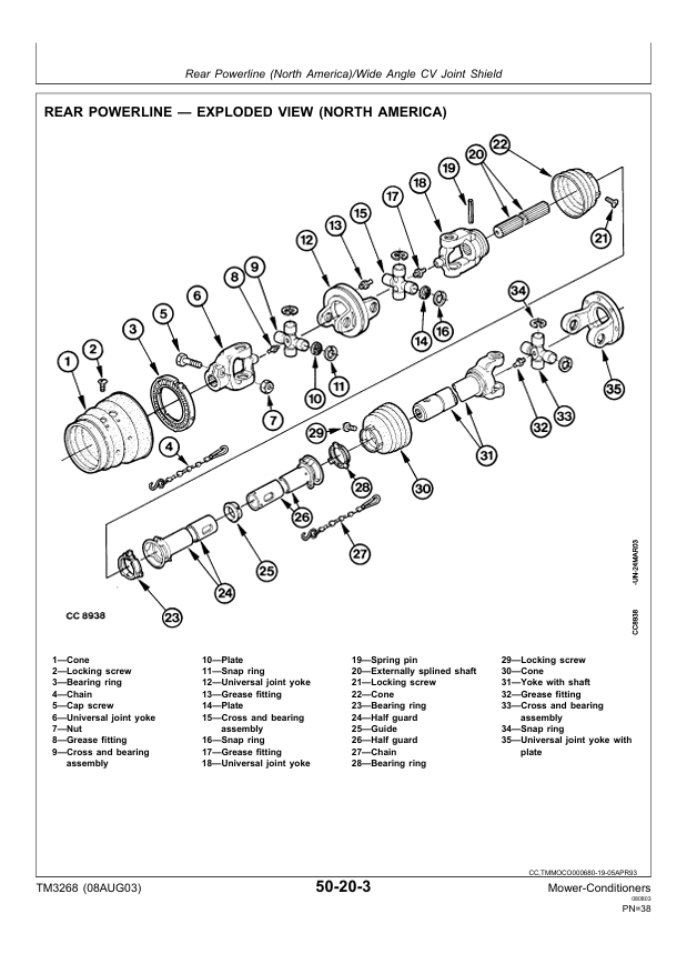 JOHN DEERE 1350, 1360, 1460 AND 1470 MOWER-CONDITIONER TECHNICAL MANUAL TM3268