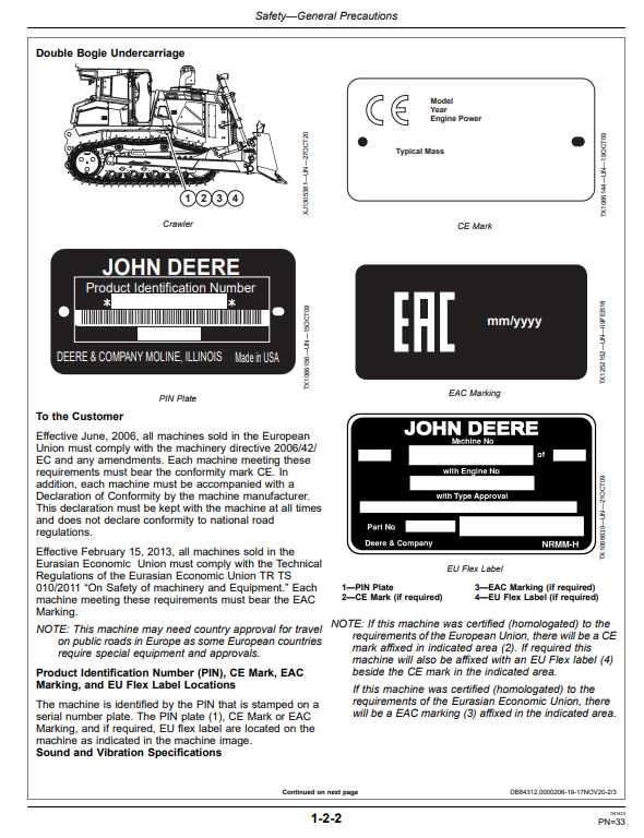 JOHN DEERE 1050K CRAWLER DOZER OPERATOR MANUAL OMT389886X19