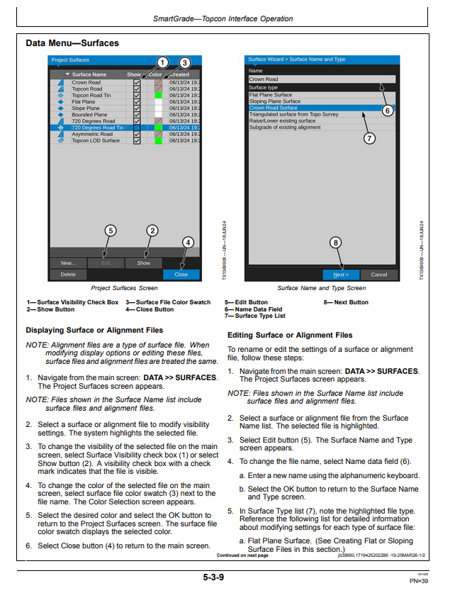 JOHN DEERE 210 P, 230 P, 260 P GRADE CONTROL—SMARTGRADE™ WITH TOPCON EXCAVATOR OPERATOR MANUAL OMT503263X019