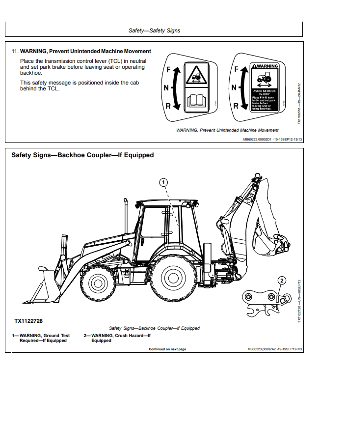 JOHN DEERE 325SK BACKHOE LOADER OPERATOR MANUAL OMT328142