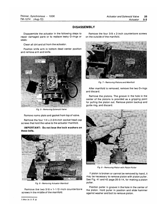 JOHN DEERE 100K SYNCHRONOUS THINNER TECHNICAL MANUAL TM1074