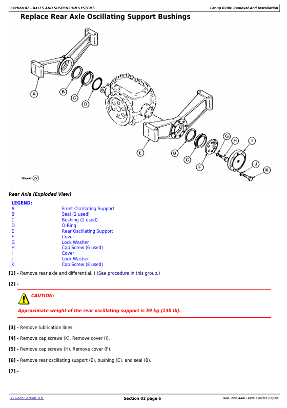 JOHN DEERE 344G AND 444G 4WD LOADER REPAIR TECHNICAL MANUAL TM1558