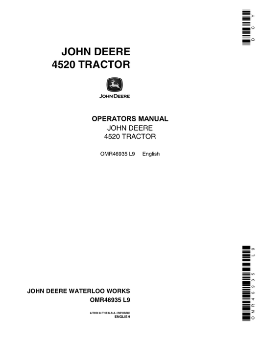 JOHN DEERE 4520 TRACTOR OPERATOR MANUAL OMR46935