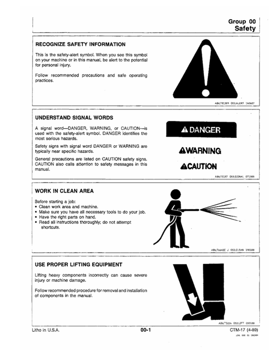 JOHN DEERE MECHANICAL FRONT-WHEELDRIVE AXLES 100 SERIES CONPONENT TECHNICAL MANUAL CTM17