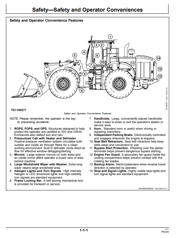 JOHN DEERE 844K SERIES II 4WD LOADER OPERATOR MANUAL OMT353088X19