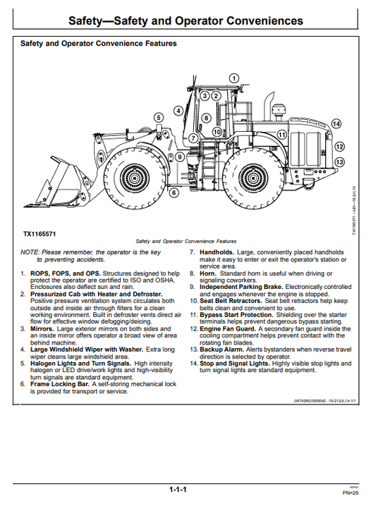 JOHN DEERE 844K SERIES II 4WD LOADER OPERATOR MANUAL OMT353088X19