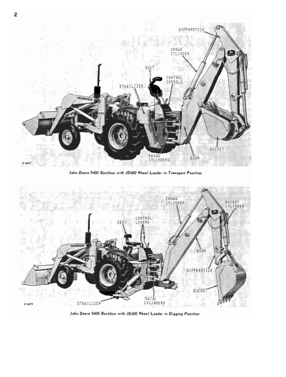 JOHN DEERE 9400 BACKHOE OPERATOR MANUAL OMT33824