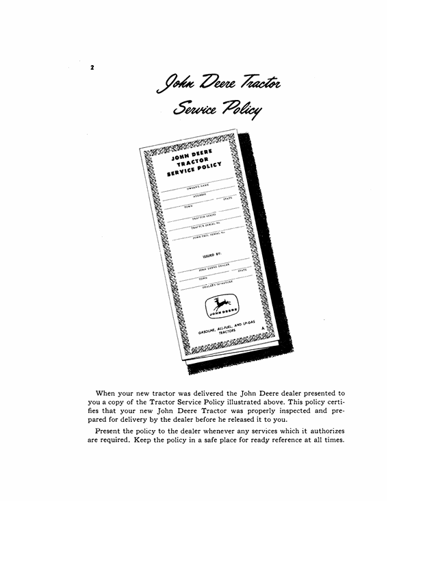 JOHN DEERE 620 SERIES ORCHARD TRACTOR (GASOLINE, ALL-FUEL AND LP-GAS) OPERATOR MANUAL OMR2073