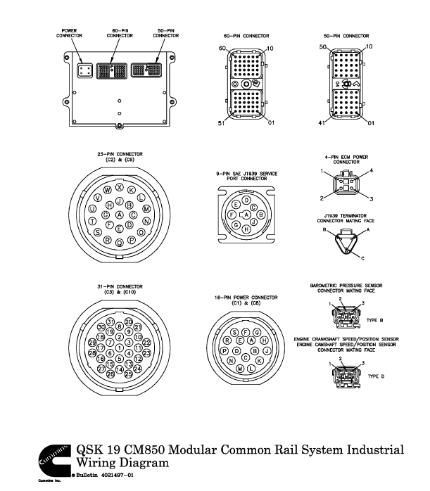 JOHN DEERE CUMMINS ENGINE QSK 19 CM850 4021497 WIRING DIAGRAM MANUAL