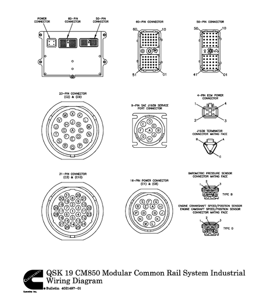 JOHN DEERE CUMMINS ENGINE QSK 19 CM850 4021497 WIRING DIAGRAM MANUAL