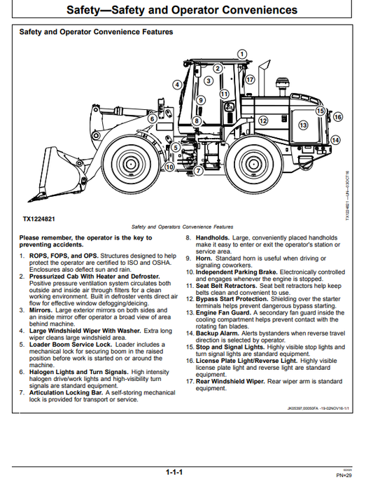 JOHN DEERE 644K 4WD LOADER OPERATOR MANUAL OMT346595X19