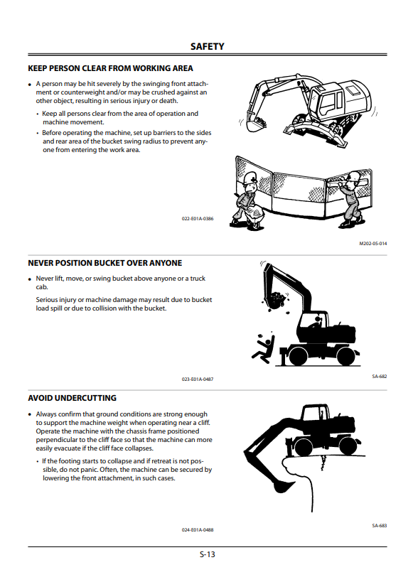HITACHI ZAXIS 140W-3, 170W-3, 190W-3, 210W-3 WHEELED EXCAVATOR OPERATOR MANUAL EMCGB12
