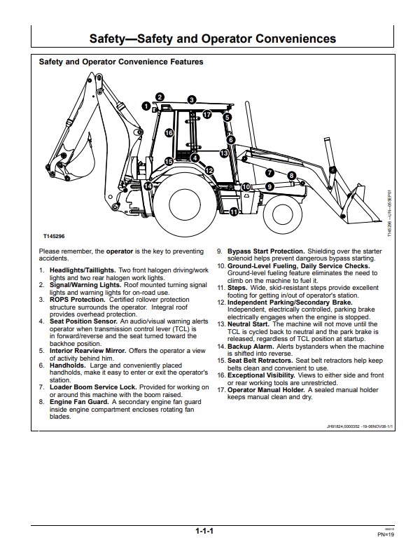 JOHN DEERE 710J BACKHOE LOADER OPERATOR MANUAL OMT211052