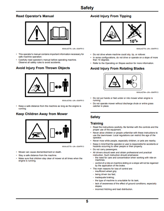 JOHN DEERE Z525E AND Z540R ZTRAK™ OPERATOR MANUAL OMUC11824