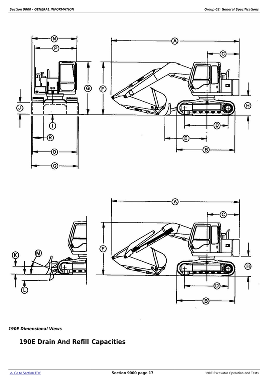 JOHN DEERE 190E EXCAVATOR OPERATION AND TEST MANUAL TM1539