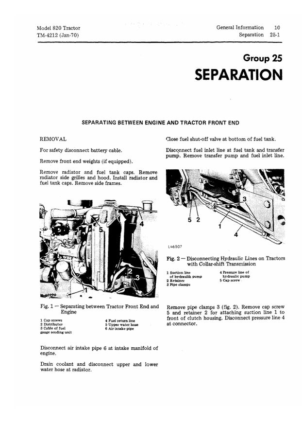 JOHN DEERE 820 TRACTOR TECHNICAL MANUAL TM4212