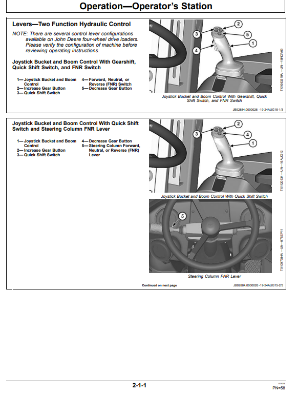 JOHN DEERE 644K 4WD LOADER OPERATOR MANUAL OMT346595X19