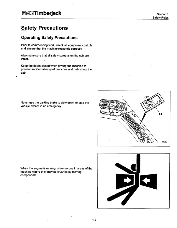 JOHN DEERE TIMBERJACK 933C CLAMBUNK OPERATOR MANUAL F279358