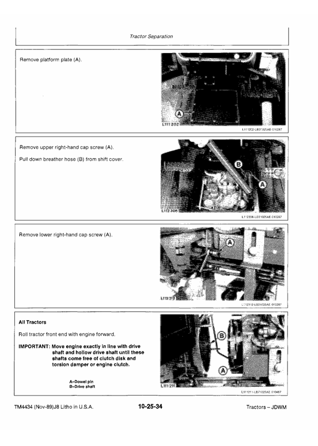 JOHN DEERE 2355, 2555, 2755 AND 2855N TRACTOR REPAIR MANUAL TM4434