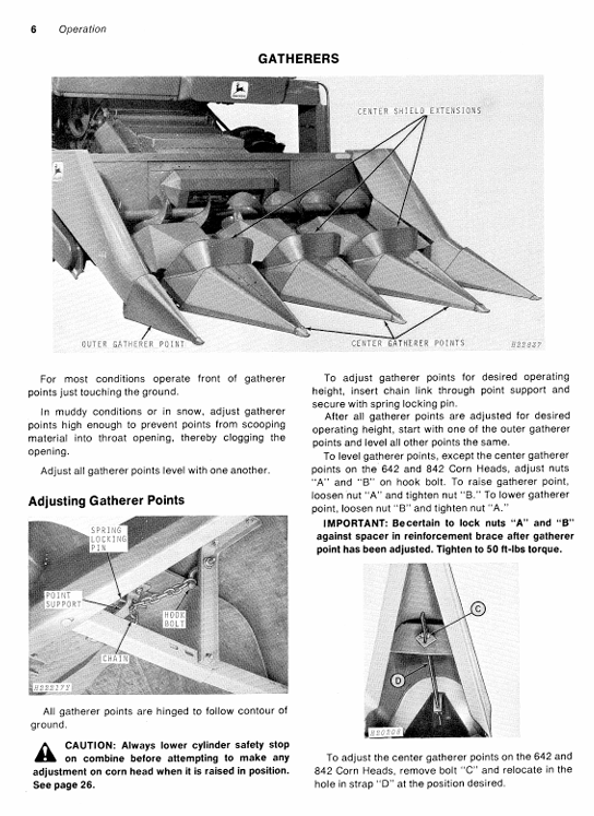 JOHN DEERE 344, 443, 444, 546, 642, 643, 644, 645, 842, AND 843 CORN HEAD OPERATOR MANUAL OMH84609