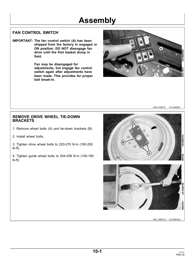JOHN DEERE COTTON PICKER DES MOINES WORKS 7455 PDIN200536 ISSUE E7 PRE DELIVERY INSTRUCTION MANUAL