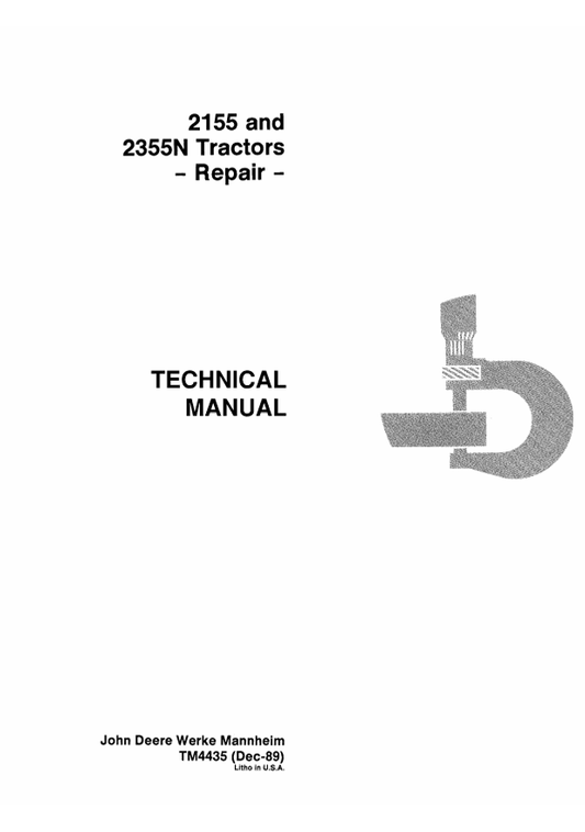 JOHN DEERE 2155 AND 2355N TRACTOR REPAIR MANUAL TM4435