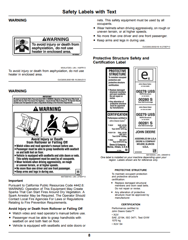 JOHN DEERE XUV590E, XUV590M, XUV590E S4, XUV590M S4 GATOR™ UTILITY VEHICLES OPERATOR MANUAL OMUC22043