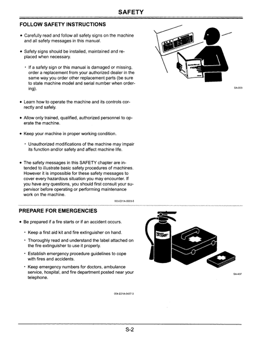 HITACHI EX27U, EX35U, EX50U EXCAVATOR OPERATOR MANUAL EM1BUNA23