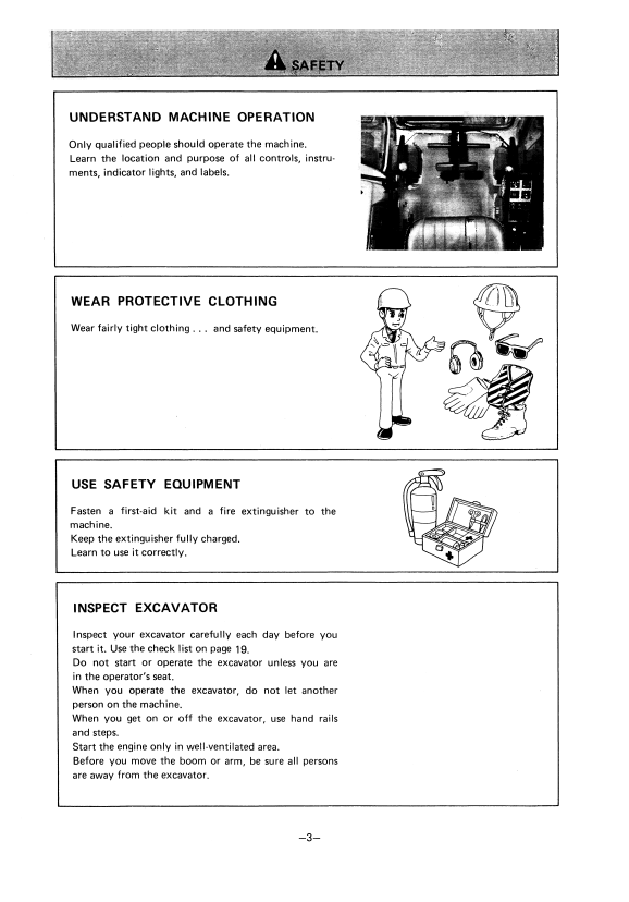 HITACHI UH033 HYDRAULIC EXCAVATOR OPERATOR MANUAL EM10423