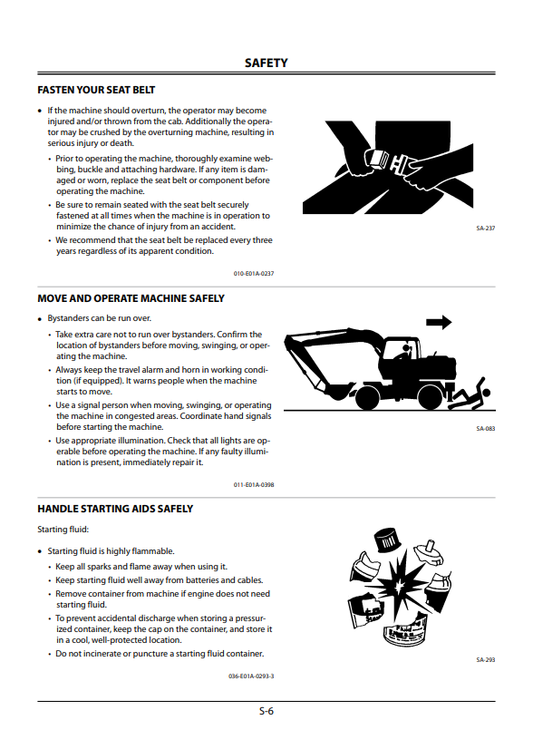 HITACHI ZAXIS 190W-3, 220W-3 WHEELED EXCAVATOR OPERATOR MANUAL EMCGBNA12