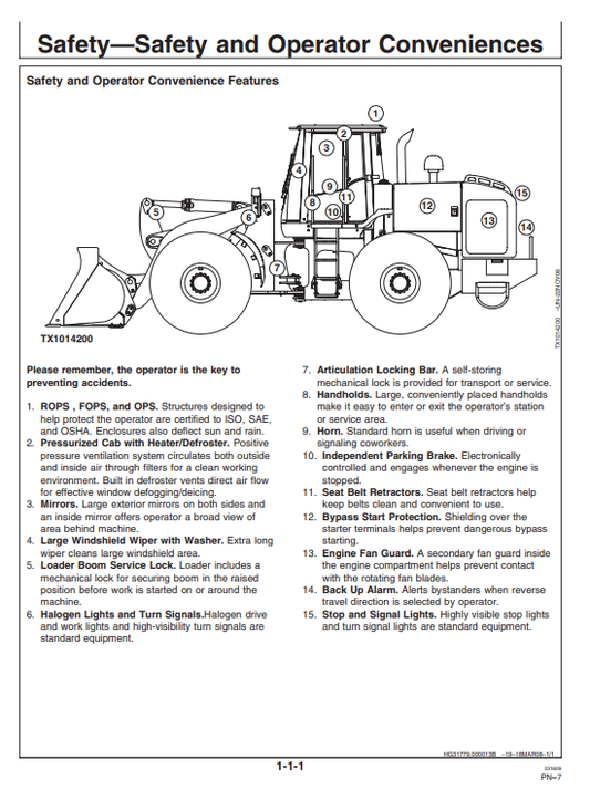 JOHN DEERE 624J LOADER OPERATOR MANUAL OMT229875
