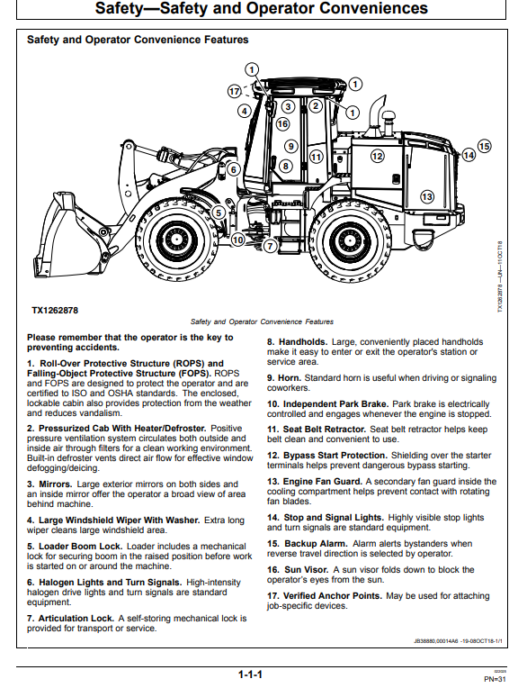JOHN DEERE 624 P-TIER, GEN-A 4WD LOADER OPERATOR MANUAL OMT453607X019