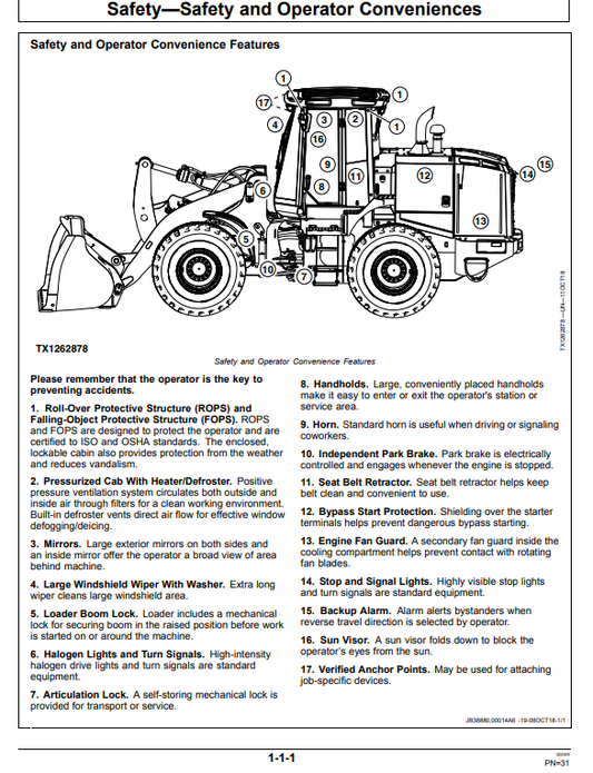 JOHN DEERE 624 P-TIER, GEN-A 4WD LOADER OPERATOR MANUAL OMT453607X019