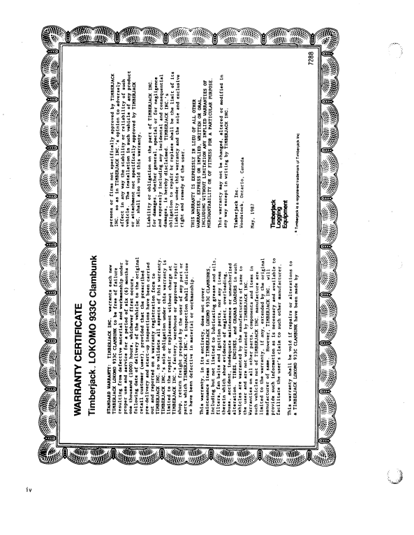 JOHN DEERE TIMBERJACK FMG 933 CLAMBUNK OPERATOR MANUAL 933102