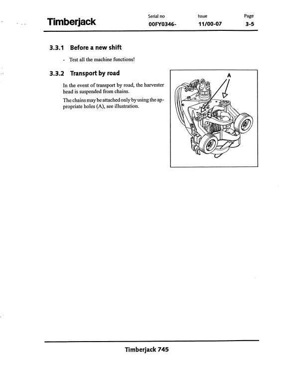 JOHN DEERE 745 HARVESTER HEAD OPERATOR MANUAL F061295